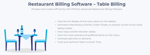 posist billing software table billing features